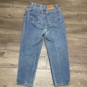 Levis Jeans Womens Blue 501 Button Fly Denim Made in USA 90s Vintage 11 Short